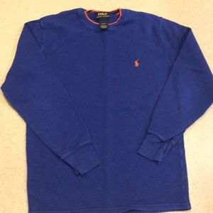 Long sleeve waffle fabric Ralph Lauren polo shirt